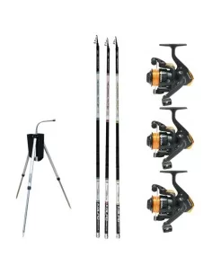 Kolpo Kit Pesca Trota Lago Completo 3 Canne 3 Mulinelli 1 Porta Canne Kit da pesca Kolpo