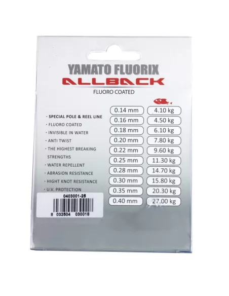 Filo Fluoro Coated 200 mt Speciale Mulinello Allback kolpo Fili da pesca Kolpo