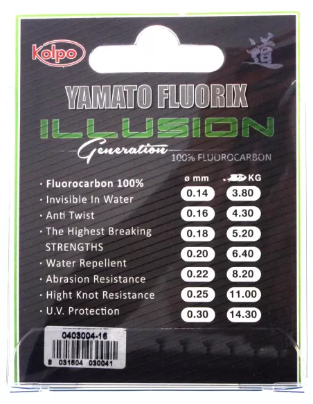 Fluorocarbon 125mt Illusion Generation kolpo Puro al 100% Fili da pesca Kolpo