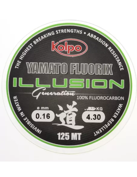 Fluorocarbon 125mt Illusion Generation kolpo Puro al 100% Fili da pesca Kolpo