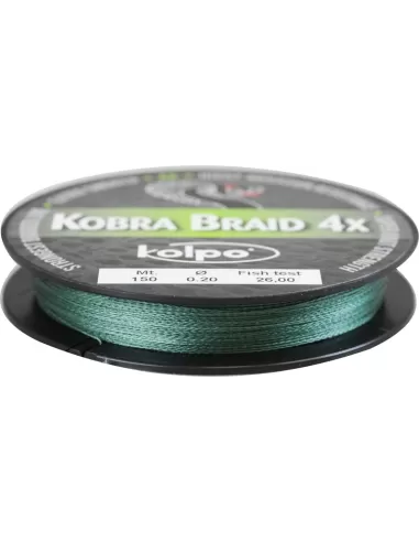 Trecciato Braid 4 Capi Kobra Kolpo 150 mt Fili da pesca Kolpo