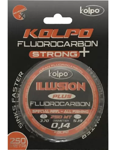 Kolpo Illusion Plus Fluorocarbon 250 mt Speciale Mulinello Fili da pesca Kolpo