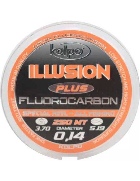 Kolpo Illusion Plus Fluorocarbon 250 mt Speciale Mulinello Fili da pesca Kolpo