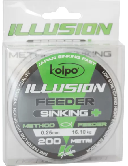 Kolpo Illusion Feeder Sinking Filo da Pesca 200 mt Method e Feeder Fili da pesca Kolpo