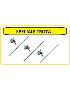 Kit Pesca Trota Lago Tremarella 3 Canne 3 Mulinelli Kit da pesca Lineaeffe