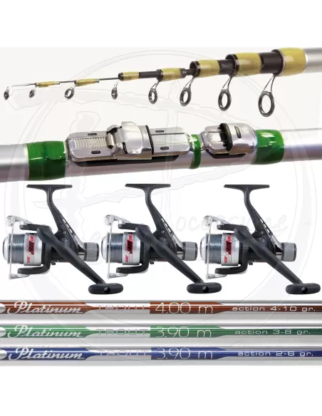 kit trota lago: 3 canne 3 mulinelli Kit da pesca Lineaeffe