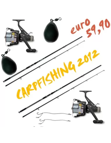Kit Carpfishing: 2 Canne 2 Mulinelli  Carpfishing Lineaeffe