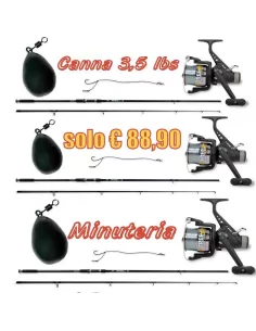 Kit Carpfishing: 3 Canne 3 mulinelli minuteria Carpfishing Lineaeffe