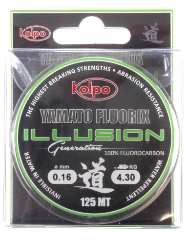 Fluorocarbon 125mt Illusion Generation kolpo Puro al 100% Fili da pesca Kolpo