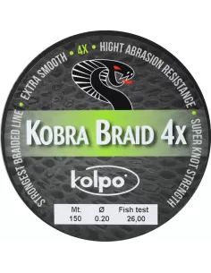 Trecciato Braid 4 Capi Kobra Kolpo 150 mt Fili da pesca Kolpo