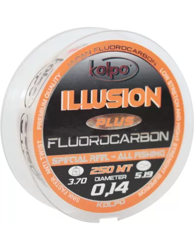 Kolpo Illusion Plus Fluorocarbon 250 mt Speciale Mulinello Fili da pesca Kolpo