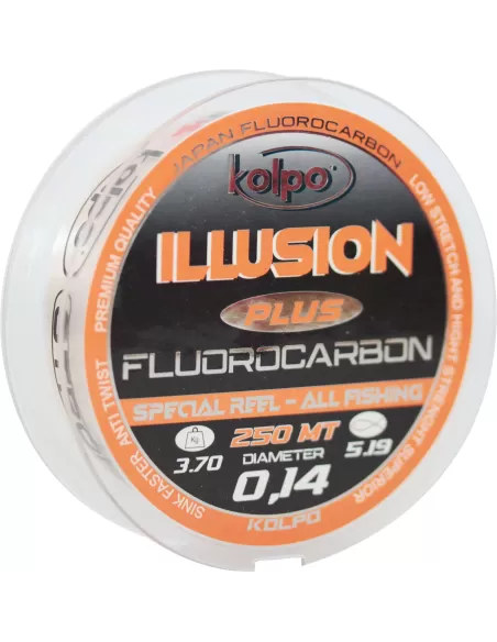 Kolpo Illusion Plus Fluorocarbon 250 mt Speciale Mulinello Fili da pesca Kolpo