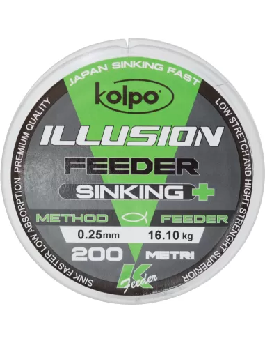 Kolpo Illusion Feeder Sinking Filo da Pesca 200 mt Method e Feeder Fili da pesca Kolpo