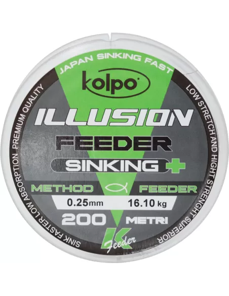 Kolpo Illusion Feeder Sinking Filo da Pesca 200 mt Method e Feeder Fili da pesca Kolpo