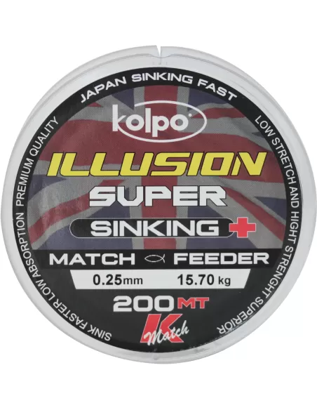 Kolpo Illusion Super Sinking Filo da Pesca Inglese 200 mt Fili da pesca Kolpo