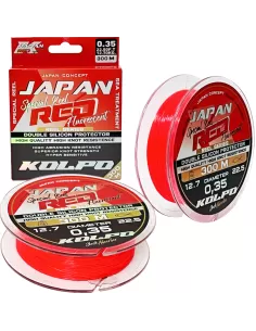 Kolpo Japan Red Fluorescent Filo da Pesca Siliconato 300 mt Fili da pesca Kolpo