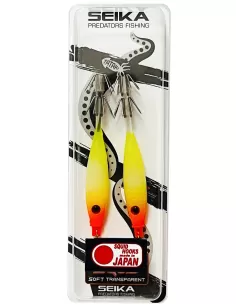 Seika Mini Squid Soft Trasparent per la pesca a calamari e seppie 75 mm 2 pz col. 54 Totanare e polpare Seika