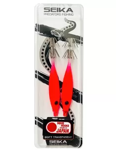 Seika Mini Squid Soft Trasparent per la pesca a calamari e seppie 75 mm 2 pz col. 55 Totanare e polpare Seika