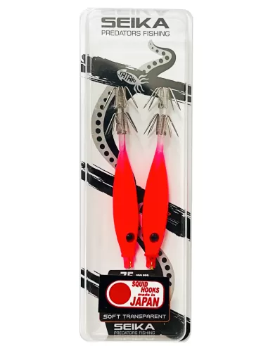 Seika Mini Squid Soft Trasparent per la pesca a calamari e seppie 75 mm 2 pz col. 55 Totanare e polpare Seika
