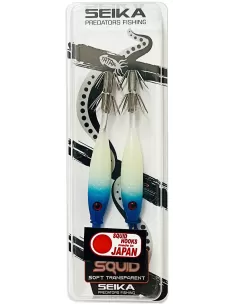 Seika Mini Squid Soft Trasparent per la pesca a calamari e seppie 75 mm 2 pz col. 48 Totanare e polpare Seika