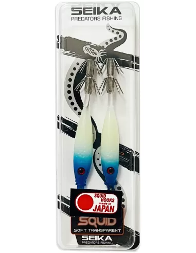 Seika Mini Squid Soft Trasparent per la pesca a calamari e seppie 75 mm 2 pz col. 48 Totanare e polpare Seika