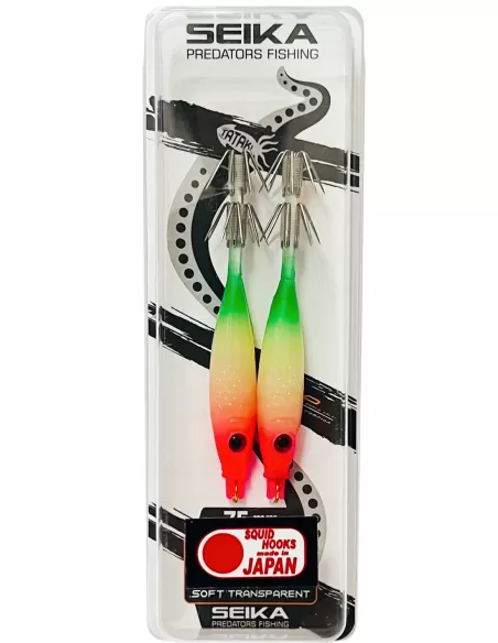 Seika Mini Squid Soft Trasparent per la pesca a calamari e seppie 75 mm 2 pz col. 42 Totanare e polpare Seika