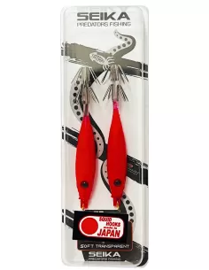Seika Mini Squid Soft Trasparent per la pesca a calamari e seppie 75 mm 2 pz col. 56 Totanare e polpare Seika