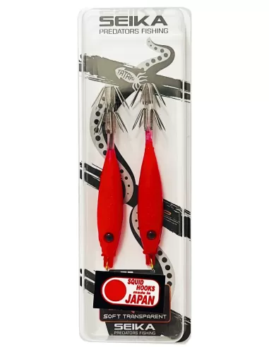 Seika Mini Squid Soft Trasparent per la pesca a calamari e seppie 75 mm 2 pz col. 56 Totanare e polpare Seika