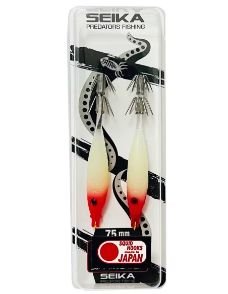 Seika Mini Squid Soft Trasparent per la pesca a calamari e seppie 75 mm 2 pz col. 34 Totanare e polpare Seika