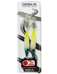 Seika Mini Squid Soft Trasparent per la pesca a calamari e seppie 75 mm 2 pz col. 38 Totanare e polpare Seika
