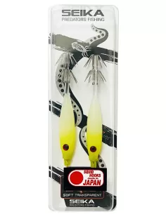 Seika Mini Squid Soft Trasparent per la pesca a calamari e seppie 75 mm 2 pz col. 103 Totanare e polpare Seika