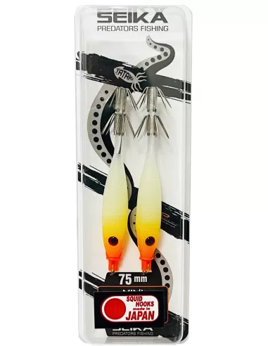 Seika Mini Squid Soft Trasparent per la pesca a calamari e seppie 75 mm 2 pz col. 101 Totanare e polpare Seika