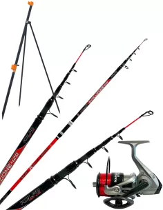 Kolpo kit Combo Completo Surf Canna Carbonio Mulinello Filo e Tripode Kit da pesca Kolpo