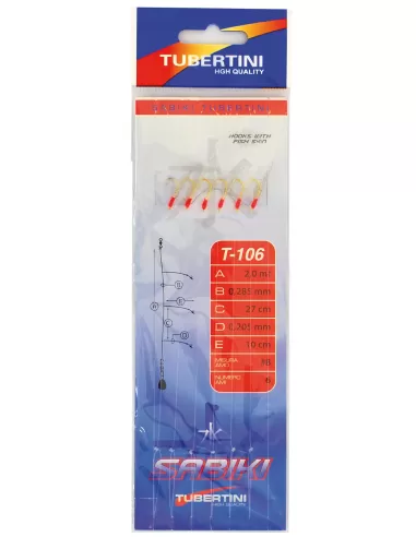 Tubertini Sabiki T-106 realizzato con pelle di pesce ideale per sgombri sugheri e boghe Sabiki Tubertini