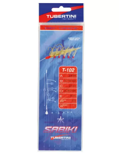 Tubertini Sabiki T-102 realizzato con pelle di pesce ideale per sugarelli e piccoli pelagici Sabiki Tubertini