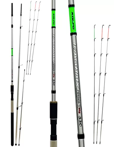 Kolpo Kmathrix Feeder in carbonio alto modulo 50 gr sottile con 3 vette in carbonio Canne Feeder Ledgering Kolpo