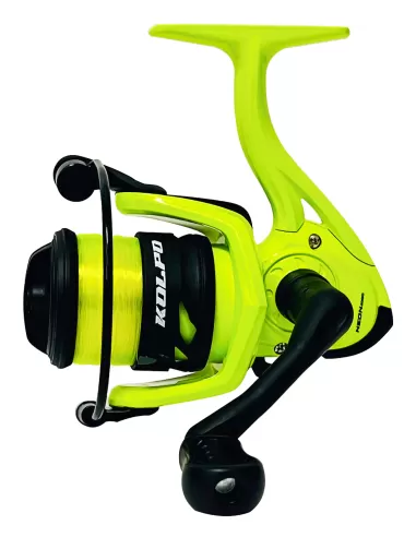 Kolpo Neon Yellow mulinello da pesca con filo 3bb 5.2:1 Mulinelli Frizione Anteriore Kolpo