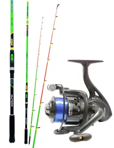 Kolpo kit da pesca per la barca con crociera canna 150 gr con mulinello e filo Kit Bolentino Kolpo