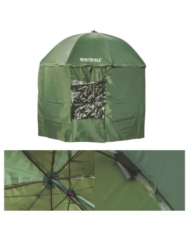 Mistrall ombrellone in pvc con tenda 220cm riparo da vento e pioggia Ombrelloni da pesca Mistrall