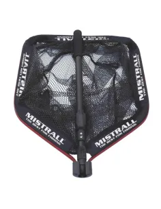 Mistrall sturdy boat landing net 2 sections 1.45mt 45x55 cm mesh 8x6