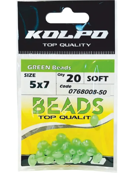 Kolpo Oval Beads Soft colore Verde 20pz Stopper Kolpo