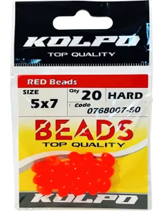 Kolpo Oval Beads Hard colore Rosso 20pz Stopper Kolpo