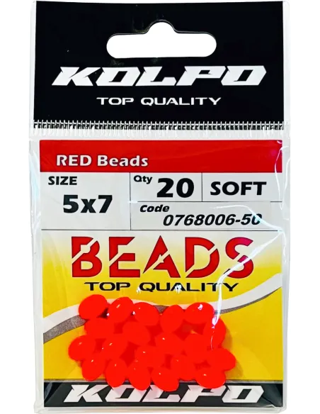 Kolpo Oval Beads soft colore Rosso 20pz Stopper Kolpo