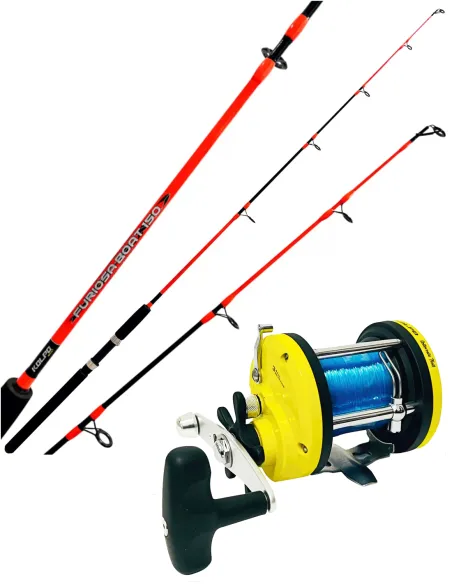 Kolpo Kit Traina Costiera Canna Mulinello e Filo Kit da pesca Kolpo