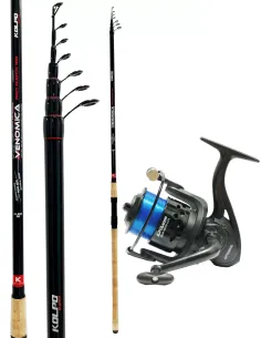 kit Canna Tuttofare Telescopica Mulinello Kolpo con Filo Kit da pesca Kolpo