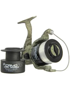 Mulinello Angling Pursuits Camo 60 - 3BB Carp Runner con lenza da 12 libbre e bobina di ricambio Mulinelli carpfishing NGT 2