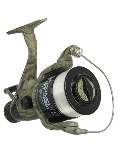 Angling Pursuits Camo 60 Reel - 3BB Carp Runner with 12lb Line and Spare Spool NGT Carp Fishing Reels