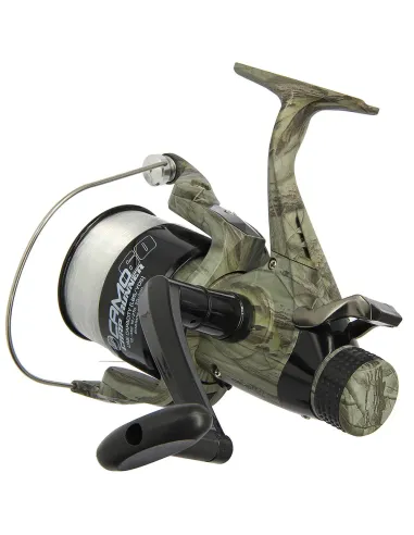 Mulinello Angling Pursuits Camo 60 - 3BB Carp Runner con lenza da 12 libbre e bobina di ricambio Mulinelli carpfishing NGT