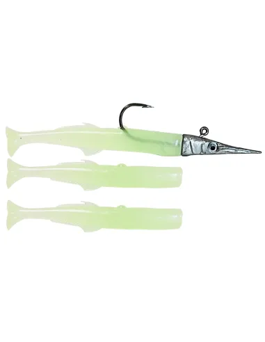Kolpo rubberized artificial lures for sea fishing with spare tails Kolpo lead heads
