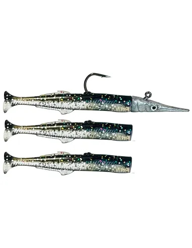 Kolpo rubberized artificial lures for sea fishing with spare tails Kolpo lead heads